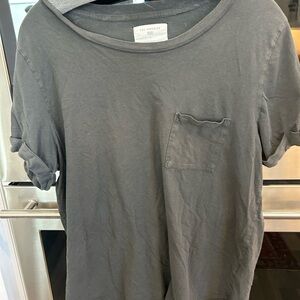 Sol Angeles X Anthropologie Charcoal Tshirt has wear stains holes